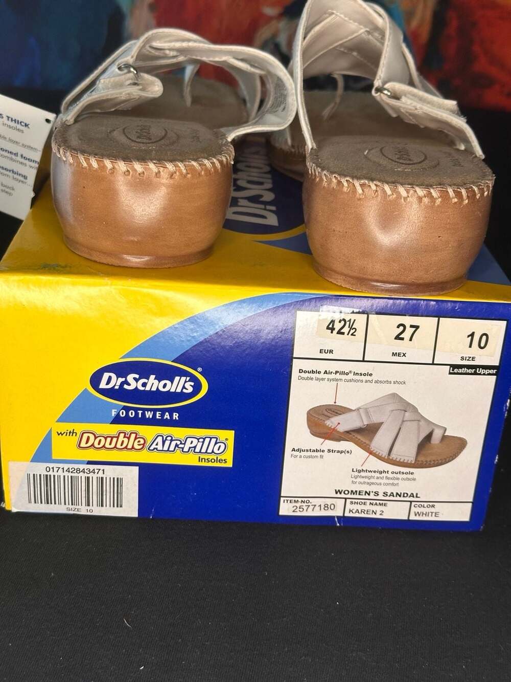 Dr. Scholl's Karen 2 Women's White Leather Sandals Size 10